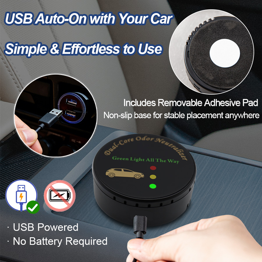 차량용 공기청정기, 필터가 필요 없는 USB 플러그 앤 - Odor Eliminator Car 리뷰 및 가격